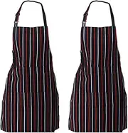 2PCS Apron with Pocket Chef Butcher Kitchen Restaurant Cook Wear COOKING&BAKING – Perfect for Home & Professional Use