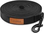 Looxmeer Dog Training Lead, 15m/49ft Strong Nylon Recall Obedience Training Leads for dogs with Padded Handle & Storage Bag, Extra Long Line Dog Leash for Tracking, Walking, Camping Play, Backyard