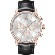 Christian Van Sant Men's Watch Heritage Quartz Silver Dial Black Strap CV3946