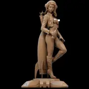 Retro Pinup Astronaut NSFW (1) Unpainted 1/12 resin model kit and base ca3d