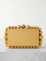 [Cult Gaia] Cult Gaia - Eos Beaded Gold-tone Clutch - One size One size Gold