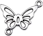 [TARAKI] 20pcs 20x17mm Antique Silver Butterfly Connector charms, Alloy Steel, alloy