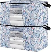 sanluoli 90L 2 Pack Under Bed Boot Storage with Reinforced Handles, clear window Closet Organizer Bin