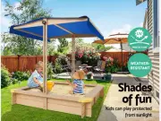Sandpit - Natural Wood 110 cm with canopy