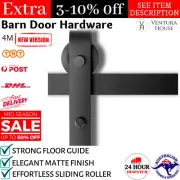 Sliding Barn Door Hardware Track Set 4m Roller Kit barndoor Rail Rollers Black