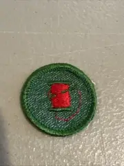 Vintage Girl Scout NEEDLECRAFT BADGE Thread Spool Sew Seamstress Patch