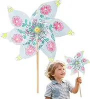 Windmill Toy for Kids, Handmade Wind Spinner Toy, Arts and Craft Activity, Assembly and Color Your Own Wind Spinner for Park, Courtyard, Beach
