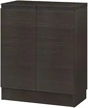 IWATSUKI MIO-7545RHDB Storage Shelf with Door, Dark Brown, Width 17.7-47.2 inches (45-120 cm), Depth 12.4 inches (31.4 cm), Height 29.5 inches (75 cm), Regular with Cutouts for Baseboard