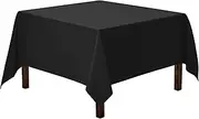(70 x 70, Black Table Cloth) - Gee Di Moda Square Tablecloth - 180cm x 180cm - Black Square Table Cloth for Square or Round Tables in Washable Polyester - Great for Buffet Table, Parties, Holiday Dinner, Wedding & More