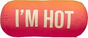 "I'm Hot" beach cushion, cylindrical pillow 29 x 12 cm, pink relax cushion, original travel pillow, polyester camping pillow.