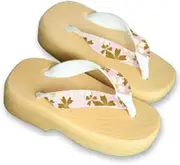 Hajime(一歩) [One Step] [Hajime] Geta Clogs, Soft and Water Resistant, Made of Sponge, XS Beige/Large Cherry Blossom x Pink, Large Cherry Blossom x Pink (Daisakura x Pink/XS), Daisakura × Pink, XS(18.5cm)