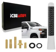 JDM 3" Stubby Carbon Fiber Aluminum Auto Car Short Universal White Antenna F166 (for: Mitsubishi)