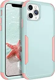 BENTOBEN iPhone 11 Pro Case, 3 in 1 Heavy Duty Rugged Hybrid Shockproof Hard PC Soft TPU Bumper Non-Slip Protective Girls Women Boy Men Phone Cases Cover for iPhone 11 Pro 5.8 Inch, Green/Pink