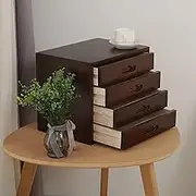Desktop File Cabinet Organizer with Multilayer Storage Drawers for Monitor Stand/Printer Platform