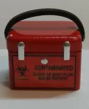 Dollhouse miniature handcrafted Medical lab contaminated specimen box 1/12th