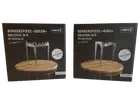 2 X Stainless Steel 18/8 Burger Skewers With Wooden Plate Lurch King & Exclusive