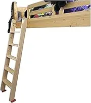 Bunk Bed Ladder/Replacement Ladder, Universal Space Saving RV Ladder, Indoor Loft Bed Wooden Inclined Ladder with Hook Bracket and Anti-Slip Feet (Size : 150cm(59in))