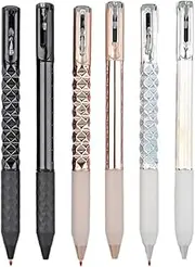 Crunchy Sensory Pen - 0.5mm Gel Fidget Pen with Geometric Crinkle Design Stress Relief Tool for Kids & Adults Perfect for School, Office & Home Use(6pc)