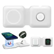 15W Mag safe Magnetic Wireless Foldable Charger Pad For iPhone 14 13 Apple Watch