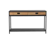 Charlie Console Table Minimalist and Sleek Entryway Table with Storage Shelf Design White