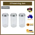 3 Pcs Canning Jars 1000ml Mason Jar Empty Glass Spice Preserve Bottles Storage