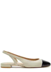 Stuart Weitzman Sleek Leather Slingback Flats - Beige 5