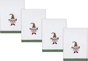 Avanti Linens Fingertip Towel, 100% Cotton Velour, Holiday Decor, Set of Four (Merry Gnome Collection),