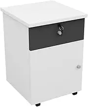 Filing Cabinet Locking with Drawer Movable Cabinet Mobile File Cabinet Office Storage Storage Desk Side Small Cabinet Short Cabinet Storage Cabinet(White)