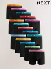 Black Bright Ombre Text Waistbands 15 Pack A-Front Boxers (B76193) | $124
