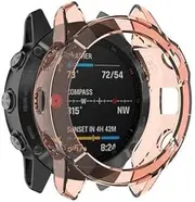 [ISOUDE] TPU Case For Garmin Fenix 6S 6 6X strap band soft Frame Edges Around Protector For Fenix 6SPro 6Pro 6XPro 5X cover bumper Cases