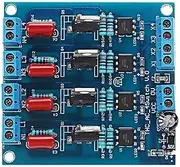FSNEODYV Audio Amplifier Board， PLC DC 4-Channel Transistor Amplifier Isolation Board with LED Indicators Multi-Function