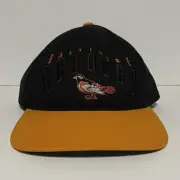 NWT Vintage Baltimore Orioles MLB Twins Enterprise Black Orange Buckle Hat