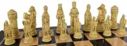 Berkeley LARGE Medieval Times King Brown Arthur Camelot Chess Men Set No Board