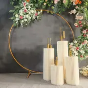 Metal Balloon Arch Kit Wedding Iron Circle Party Decor Artificial Flower Decor