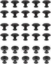 MoHern Black Cabinet Knobs, 30 Pcs 1-1/5 inch Kitchen Cabinet Knobs, Kitchen Cabinet Hardware, Black Drawer Knobs, Matte Black Knobs for Cabinets, Cabinet Door Knobs, Drawer Handles with Screws
