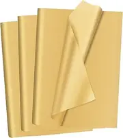 Sadaunbe 40 Sheets Gold Wrapping Tissue for Gift Bags Decorations Crafts DIY Recyclable Gold Tissue Paper Bulk, 14 x 20 Inches Packaging Paper