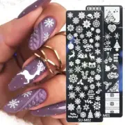 Nail Plates Cute Anime Pattern Drawing Templates Manicure Decor Stencil Tools