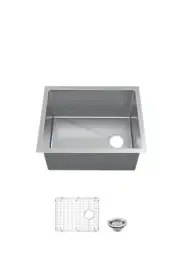 Glacier Bay Stainless Steel Sink 23 Inch Undermount 1-Bowl VUR2318A1ACC