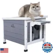 GEGURI Outdoor Cat House, Weatherproof Shelter for Ferrel Cats, Dogs, Rabbits