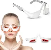 Under Eyes Red Light Therapy Massager Glasses,Microcurrent Eye face led red light Beauty Device under Eye Massager Eyes Bag Remover for Reduce Dark Circles Puffiness Wrinkles Relax Eye Strain