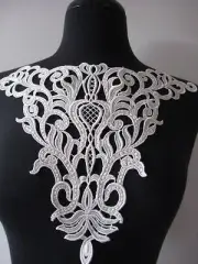 9 PCS LOVELY NATURAL SCROLL RAYON VENISE COLLAR APPLIQUE
