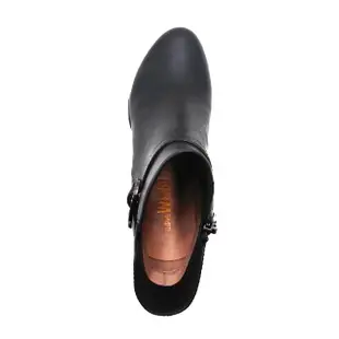 【W&M】女 造型鑽飾皮釦拉鍊短靴 女鞋(黑色)