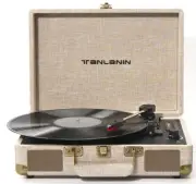 Vinyl Record Player Bluetooth Vintage 3-Speed Portable Suitcase LP Player