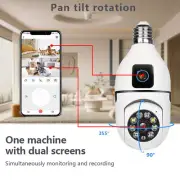 E27 Bulb WIFI Camera 8X Zoom Dual Len Surveillance Wireless Two-way Audio Camera