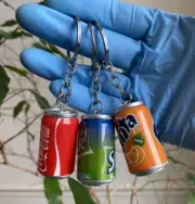 Set Of 3 Coca Cola Can Keychain - Coke,Fanta, Sprite