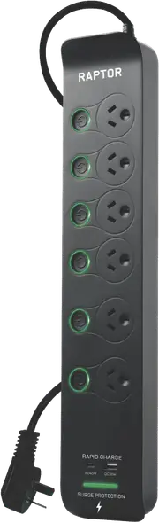 Jackson 6X+ - 6 Outlet Full Control 45W PD Powerboard