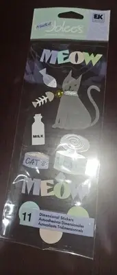Jolee's Cat Meow Stickers Scrapbooking Embellishment Card