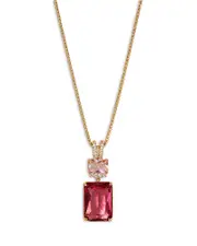 Nadri Macaron Cubic Zirconia Double Drop Pendant Necklace in 18K Gold Plated, 16-18