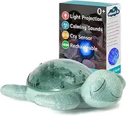 Cloud b Ocean Projector Nightlight with 2 White Noises & 2 Soothing Sounds | Adjustable Settings | Cry Sensor | Tranquil Turtle - Green (Rechargeable)
