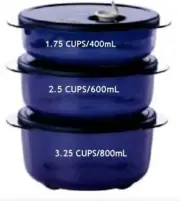 Tupperware Vent N Serve Microwave Safe Round Container Set New
